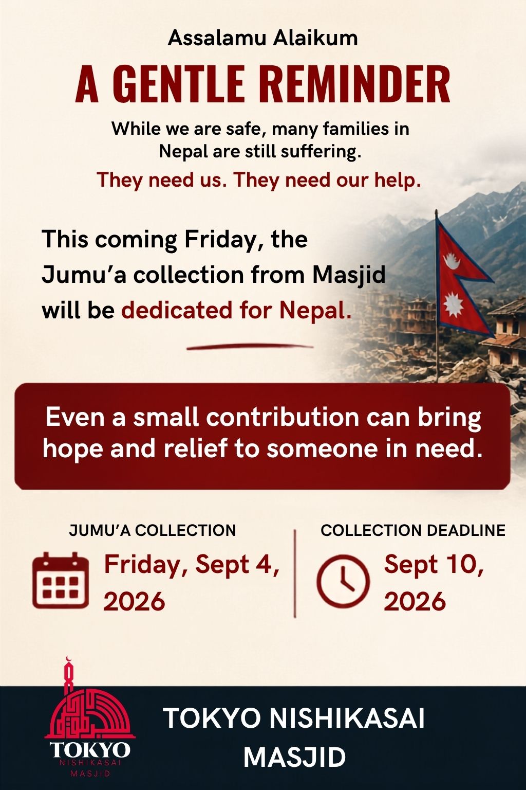Tokyo Nishikasai Masjid Stands with the People of Nepal (September 2026) nepal flood campaign 2026.jpg